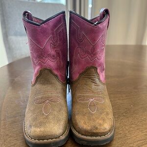 Pink and Brown Western Boots
